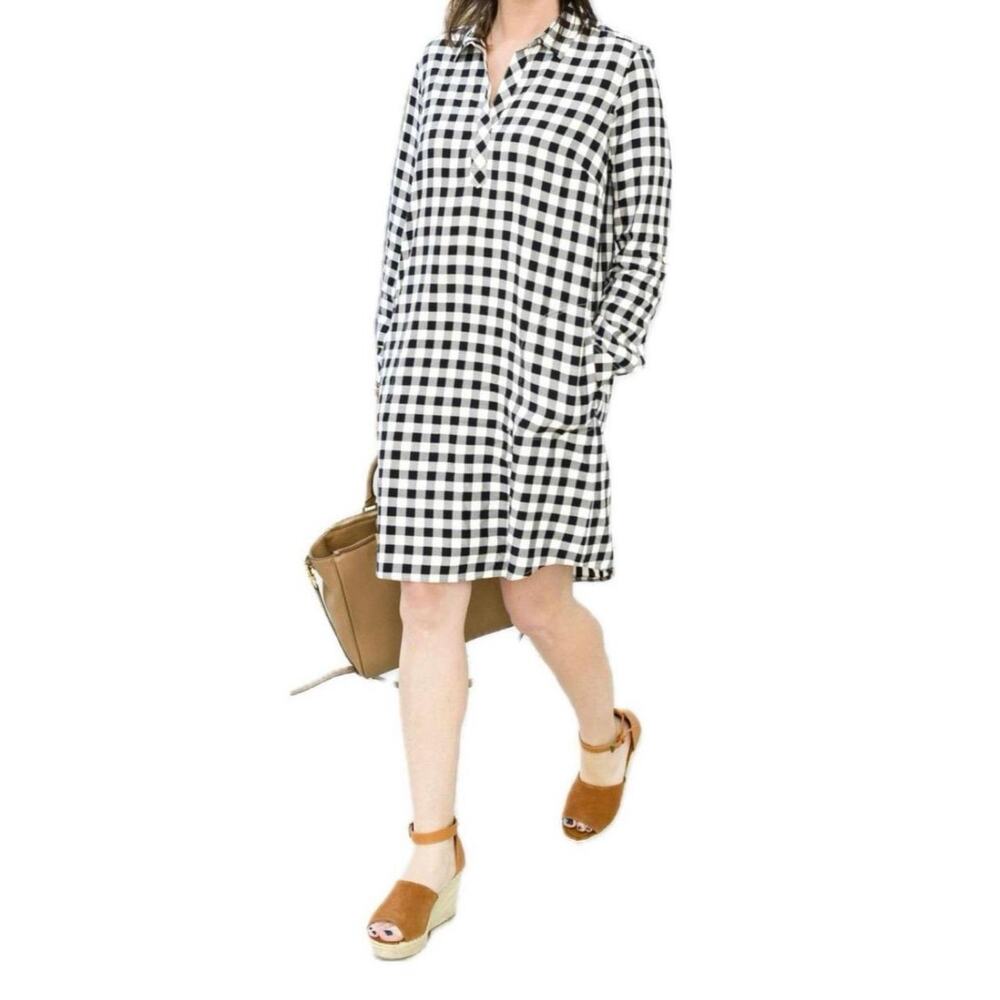 J.Jill Checkered Shirt Dress - Picture 7 of 12